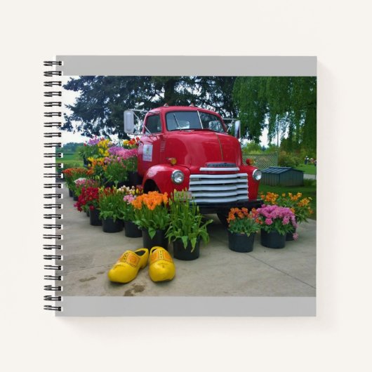 Roter Lkw mit Tulips, Oregon Notizblock (Vorderseite)