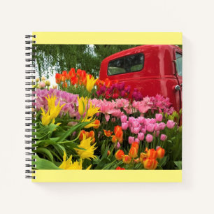 Roter LKW mit Tulpen, Oregon Notizblock