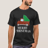 Roter LKW mit Weihnachtsbaum T-Shirt (Vorderseite)