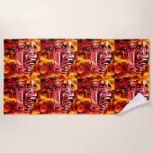 Roter LKW Ölfarbe, Badetuch (Vorderseite)