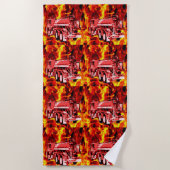 Roter LKW Ölfarbe, Badetuch (Vorderseite)