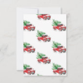 Roter LKW Pine Tree Schnee, Licht Weihnachten Part Einladung (Rückseite)