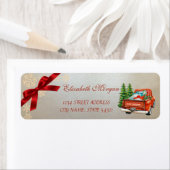 Roter LKW Pine Tree Weihnachtsschneeflocken, Bow (Insitu)