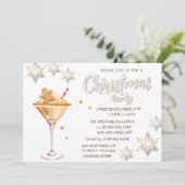 Roter LKW Pine Trees Schneeflocken Weihnachten Einladung (Stehend Vorderseite)