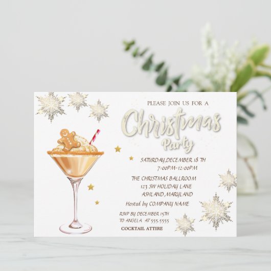 Roter LKW Pine Trees Schneeflocken Weihnachten Einladung (Stehend Vorderseite)