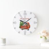 Roter LKW Pinien Weihnachten Große Wanduhr (Zuhause)