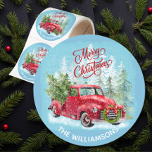 Roter LKW Schnee Weihnachtsszene Name