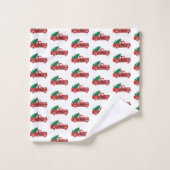 Roter LKW und Baum Badhandtuch Set (Waschlappen)