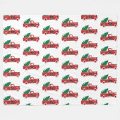 Roter LKW und Baum Fleecedecke (Vorderseite (Horizontal))