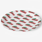 Roter LKW und Baumplatte Pappteller (Schrägansicht)