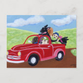 Roter Lkw und Labradore Postkarte (Vorderseite)