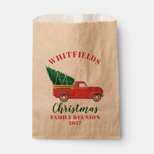 Roter LKW Weihnachten Familientreffen Benutzerdefi Geschenktütchen