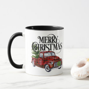 Roter LKW Weihnachtsbecher Tasse