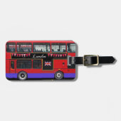 Roter London-Bus-Doppeldecker Gepäckanhänger (Vorderseite horizontal)