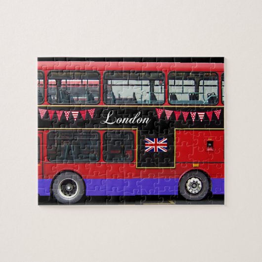Roter London-Bus-Doppeldecker Puzzle (Horizontal)