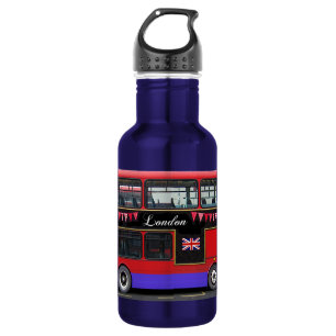Roter London-Bus-Doppeldecker Trinkflasche