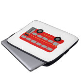 Roter London-Bus Laptopschutzhülle (Vorne Knopf)