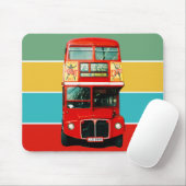 Roter London-Bus mit farbigen Streifen Mousepad (Mit Mouse)