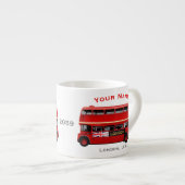 Roter London-Bus themenorientiert Espressotasse (Vorderseite Rechts)