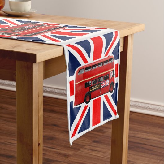 Roter London-Bus themenorientiert Kurzer Tischläufer (Beispiel)