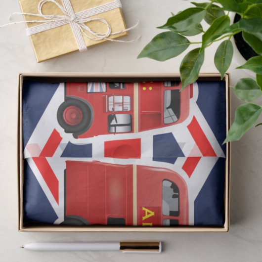 Roter London-Bus themenorientiert Seidenpapier (Geschenk)