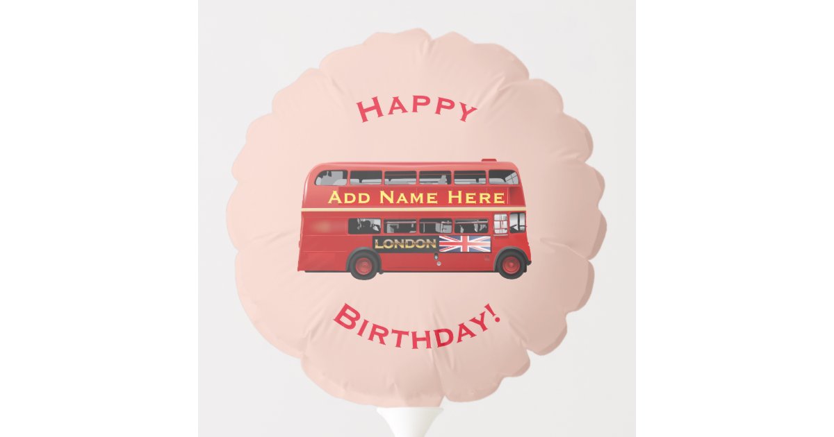 Roter London Doppeldecker Bus Ballon Zazzle De