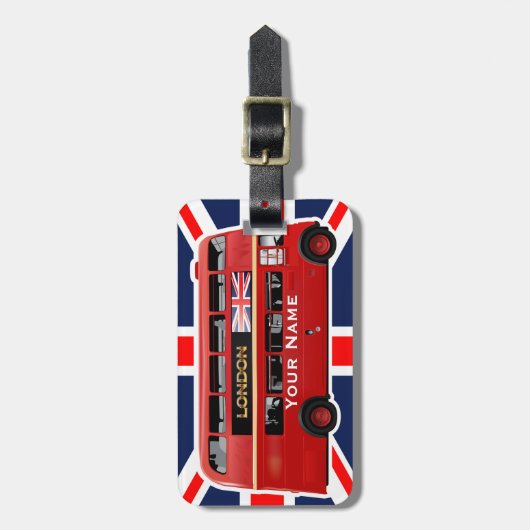 Roter London-Doppeldecker-Bus Gepäckanhänger (Vorderseite vertikal)