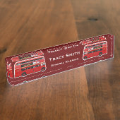 Roter London-Doppeldecker-Bus Namensplakette (Seite)