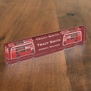 Roter London-Doppeldecker-Bus Namensplakette