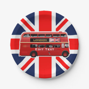Roter London-Doppeldecker-Bus Pappteller