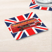 Roter London-Doppeldecker-Bus Rechteckiger Pappuntersetzer (angewinkelt)