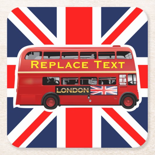 Roter London-Doppeldecker-Bus Rechteckiger Pappuntersetzer (Vorderseite)