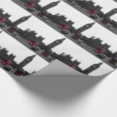 roter London-Reisebus und Big Ben Geschenkpapier (Ecke)