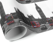 roter London-Reisebus und Big Ben Geschenkpapier (Rolleneckpunkt)
