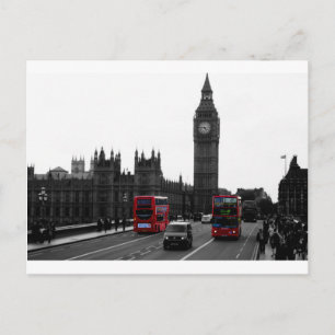 roter London-Reisebus und Big Ben Postkarte