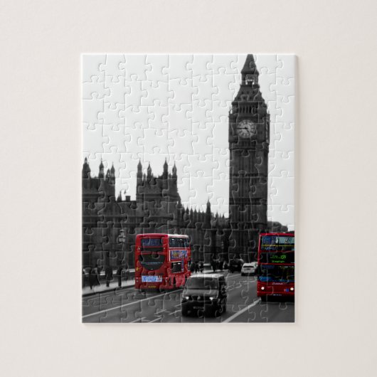 roter London-Reisebus und Big Ben Puzzle (Vertikal)