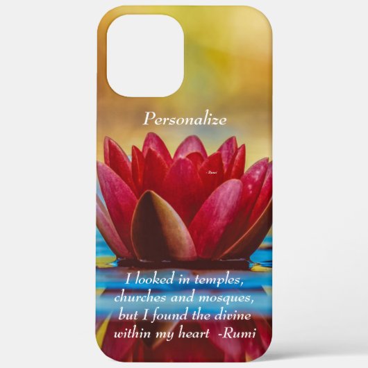Roter Lotus - Blume über blaues Wasser - Spirituos Case-Mate iPhone Hülle (Rückseite)