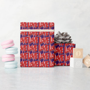 Roter LOVE-Druck Valentinstag Liebes-Geschenkpapie Geschenkpapier
