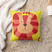 Roter Löwe auf gelbem Tupfen-Wurfs-Kissen Kissen (Decke)