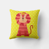 Roter Löwe auf gelbem Tupfen-Wurfs-Kissen Kissen (Rückseite)