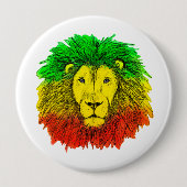Roter Löwe Kopf Rot Gelb Jamaika rastafar Button (Vorderseite)