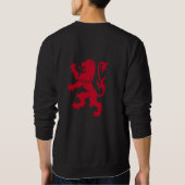 Roter Löwe Rampant Heraldische Wappenfigur Vektorg Sweatshirt (Rückseite)