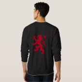 Roter Löwe Rampant Heraldische Wappenfigur Vektorg Sweatshirt (Schwarz voll)