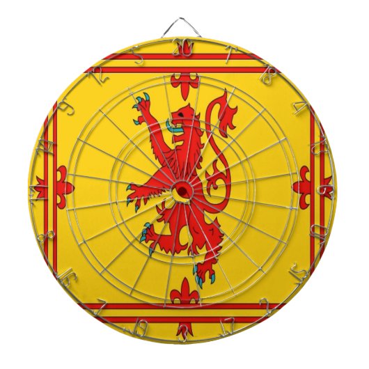 Roter Löwe Schottlands zügellose Flagge Dartscheibe (vorne)