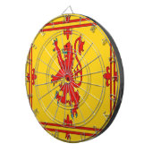 Roter Löwe Schottlands zügellose Flagge Dartscheibe (Vorderseite rechts)