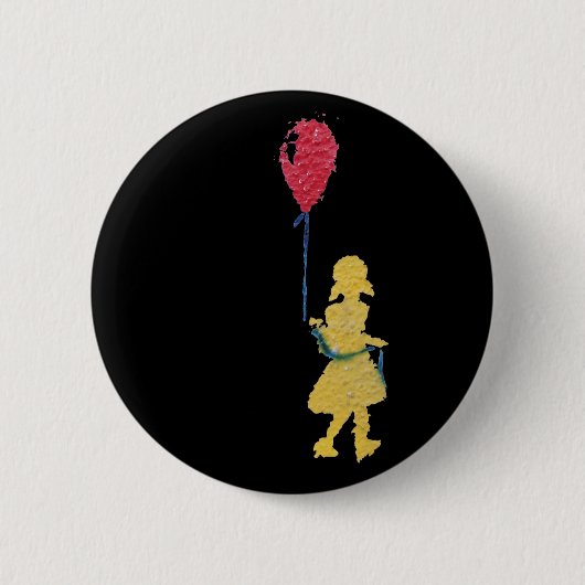 roter Luftballon. Button (Vorderseite)