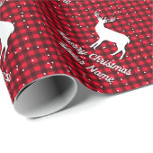Roter Lumberjack Buffalo kariertes Hirsch rustikal Geschenkpapier (Rolleneckpunkt)