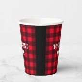 Roter Lumberjack Büffel karierte Papiertücher Pappbecher (Links)