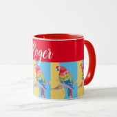 Roter Macaw Parrot Malerei Menne Art Tasse (VorderseiteRechts)