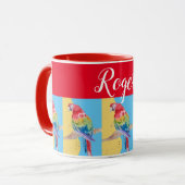 Roter Macaw Parrot Malerei Menne Art Tasse (Vorderseite Links)